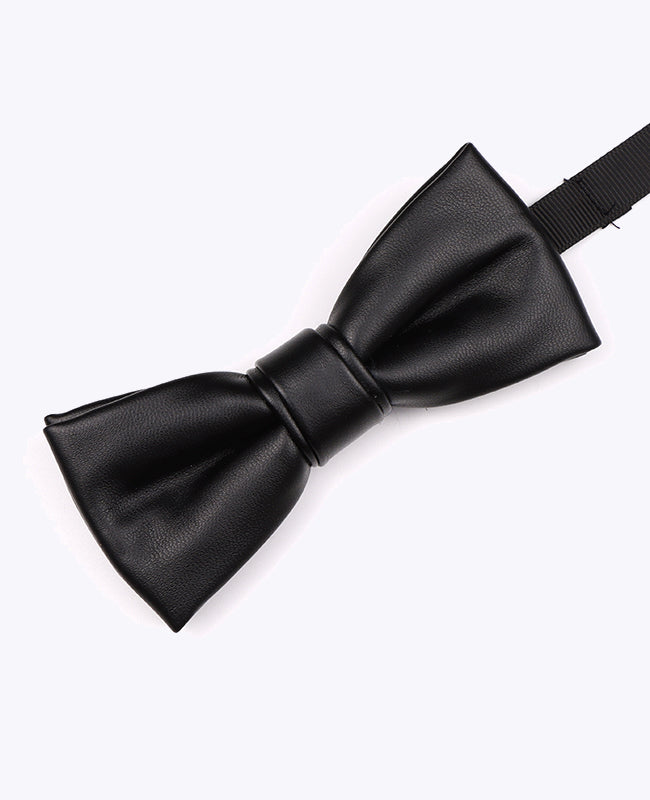 Noeud Papillon Noir Homme en Cuir «Achille»