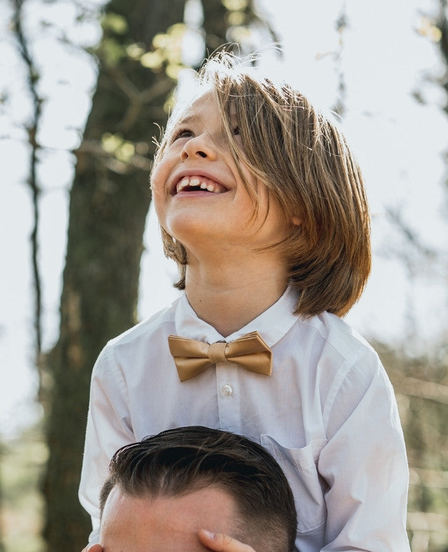 Fliege Goldfarben Nr. 2 Kinder aus Polyester «Jules»