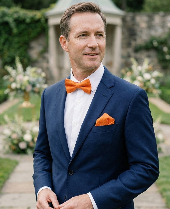 Noeud Papillon Orange Homme en Polyester «Lucien»