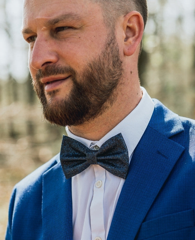 Fliege mit Pailletten Blau Nr. 4 Herren aus Polyester «Olive»