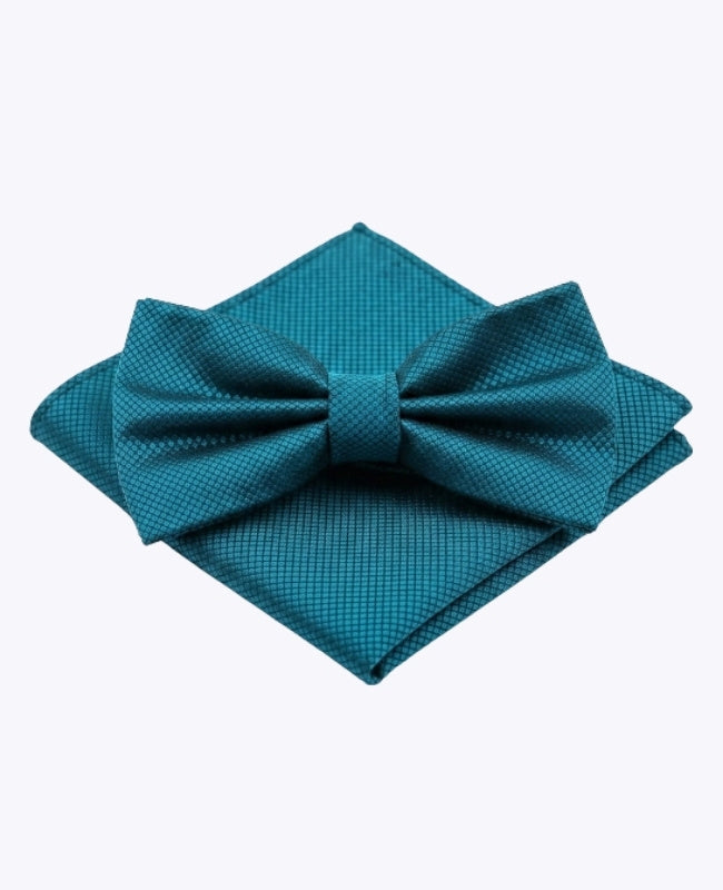 Fliege + Einstecktuch Blau Nr.6 Herren aus Polyester „Martin"