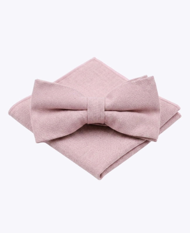 Fliege + Einstecktuch Rosa Nr.3 Herren aus Baumwolle „Edgard"