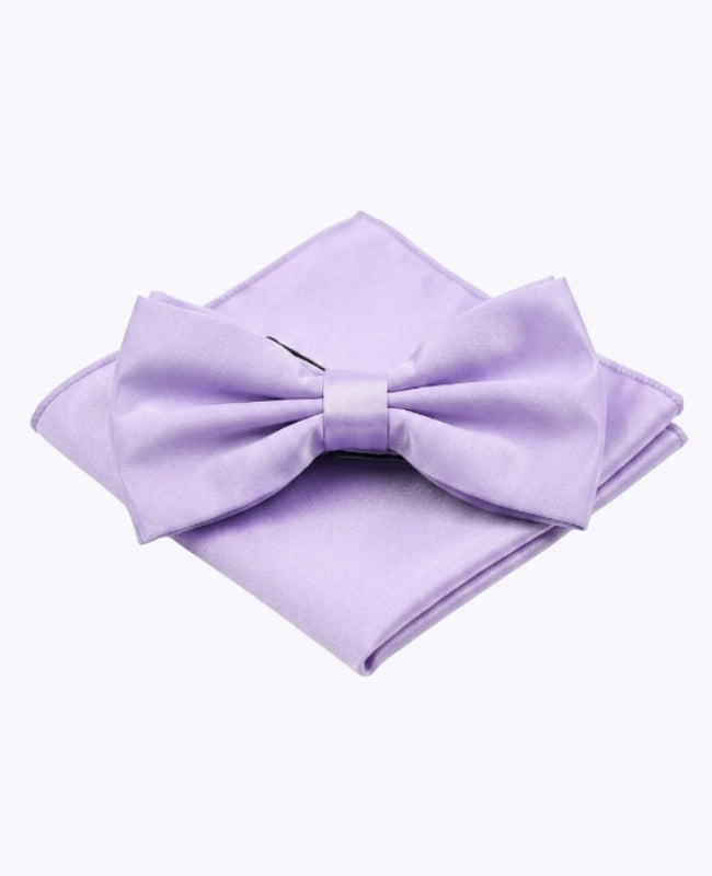 Fliege + Einstecktuch Lila Nr.2 Herren aus Polyester „Anatole"