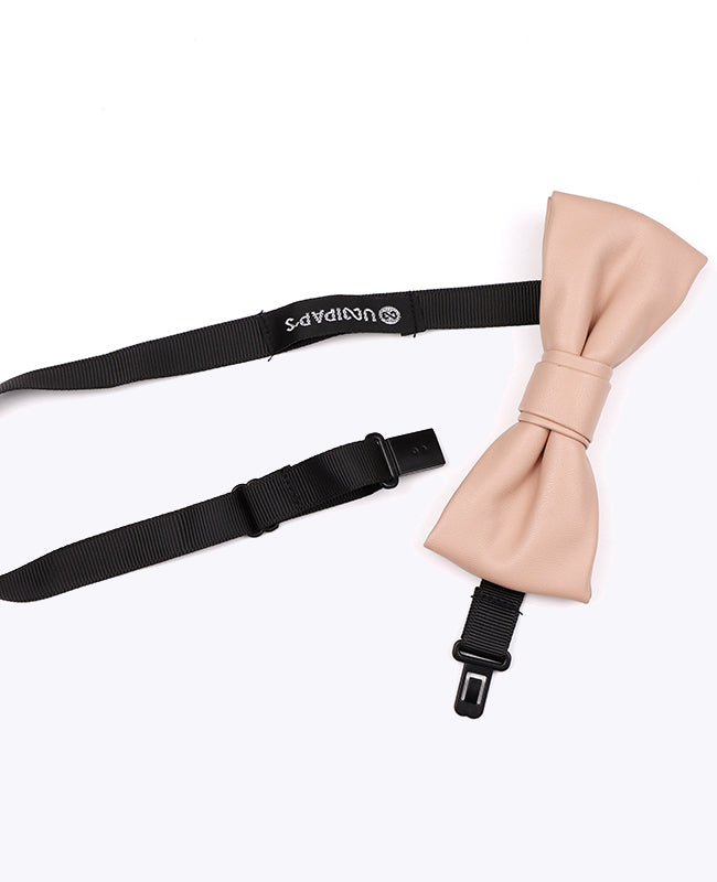 Herren Fliege Rosa Nude aus Leder «Achille»