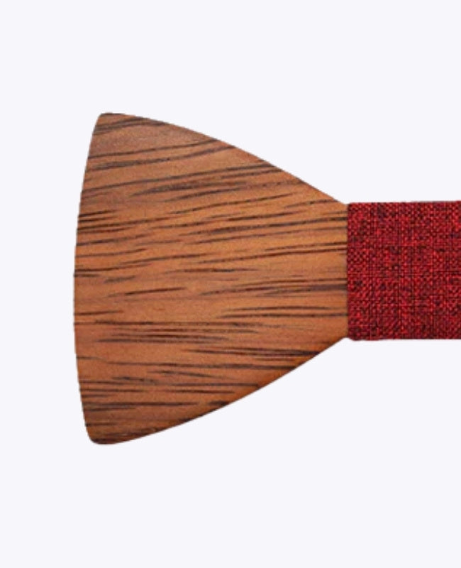 Noeud Papillon Rouge Homme en Bois «Arsène»