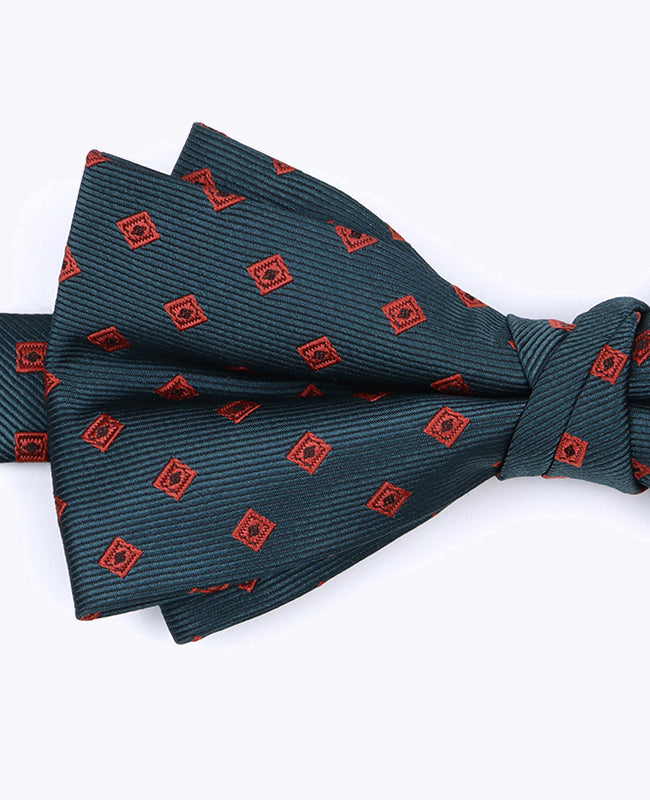 Noeud Papillon Vert à Motifs Homme en Polyester «Edmond»