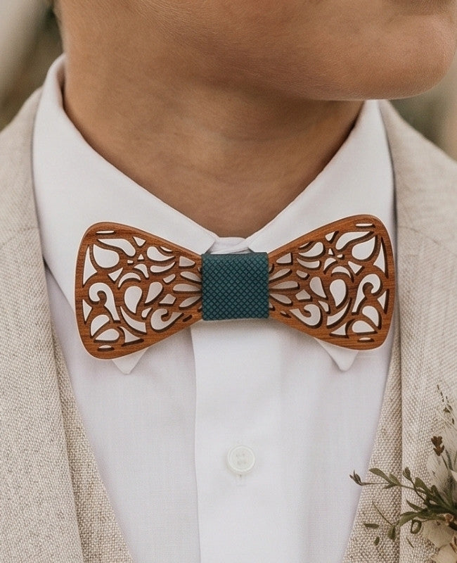 Noeud Papillon Vert Enfant en Bois «Hercule»