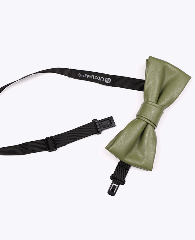 Herren Fliege Grün aus Leder «Achille»