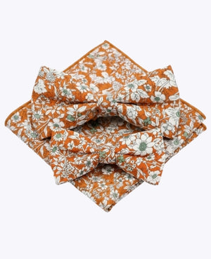 Liberty Orange Fliegen Vater & Sohn + Einstecktuch aus Baumwolle „Clovis