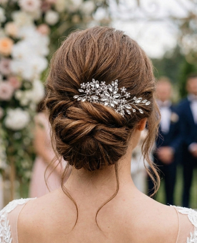 Blumenkamm Silber Nr. 3 Damen «Élise»