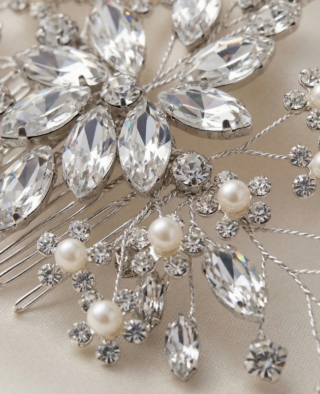 Blumenkamm Silber Nr. 3 Damen «Élise»