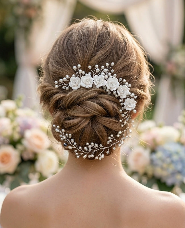 Blumenkamm Silber Nr. 4 Damen «Élise»