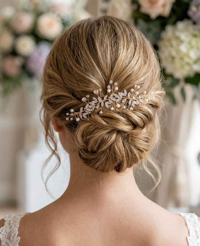 Blumenkamm Gold Nr. 2 Damen «Élise»