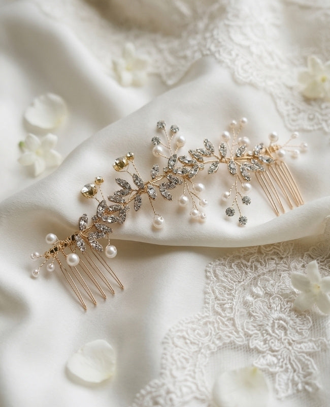 Blumenkamm Gold Nr. 2 Damen «Élise»