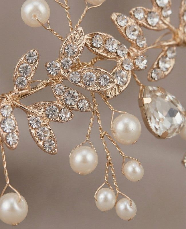 Haarkamm Geblümt Gold n°2 Damen «Élise»