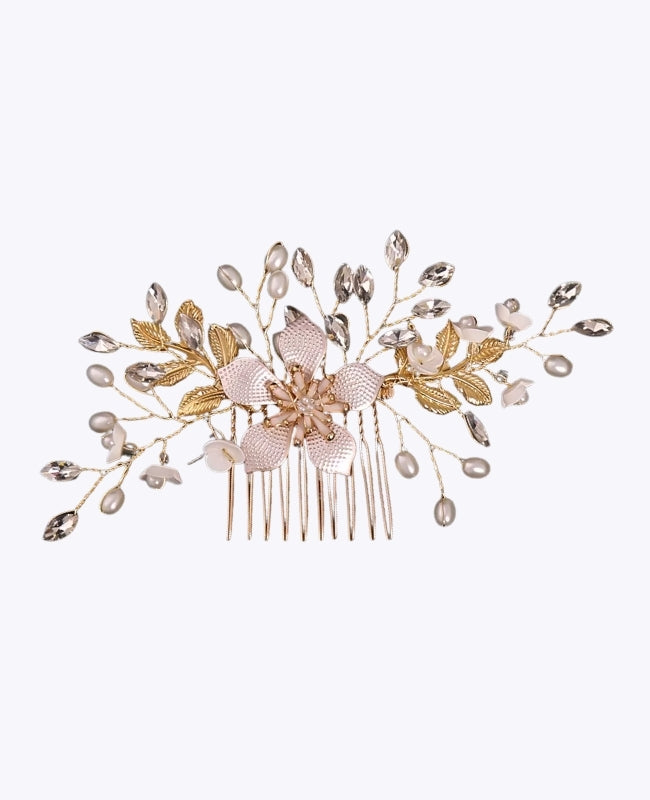 Blumenkamm Gold Nr. 4 Damen «Élise»