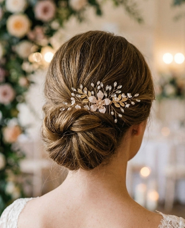 Blumenkamm Gold Nr. 4 Damen «Élise»