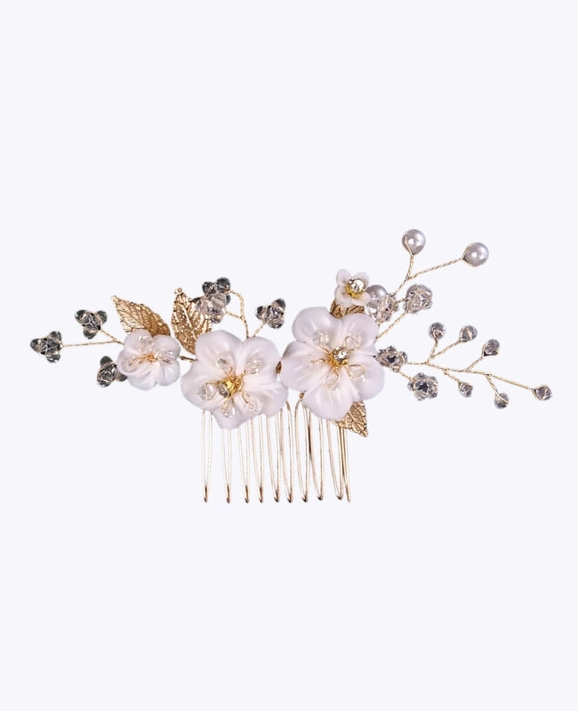 Blumenkamm Gold Nr. 5 Damen «Élise»