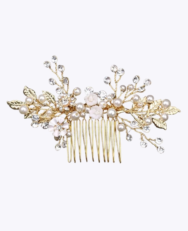 Blumenkamm Gold Nr. 6 Damen «Élise»