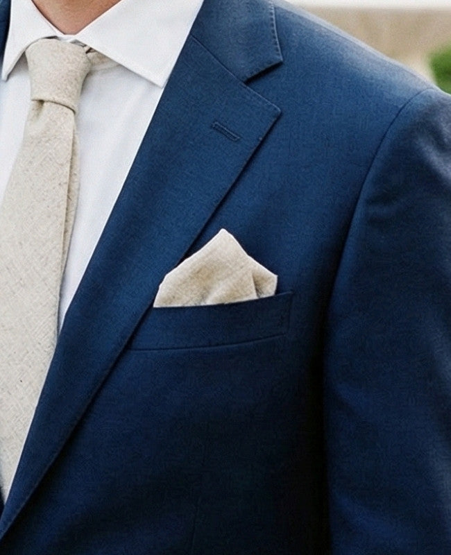 Pochette de Costume Blanc n°2 en Lin «Basile»