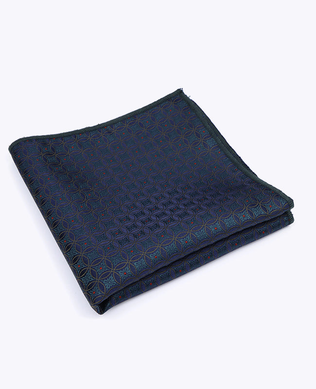 Einstecktuch Blau n°2 mit Muster aus Polyester «Edmond»