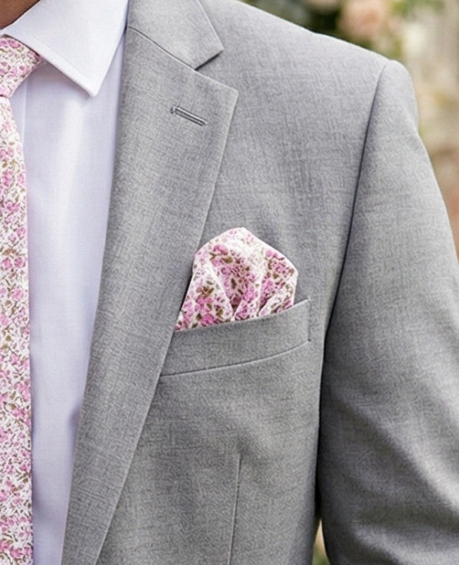 Einstecktuch Liberty Rosa n°4 Baumwolle «Gaspard»