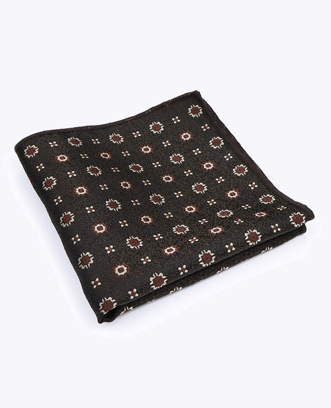 Einstecktuch Braun Nr. 1 mit Muster aus Polyester «Edmond»