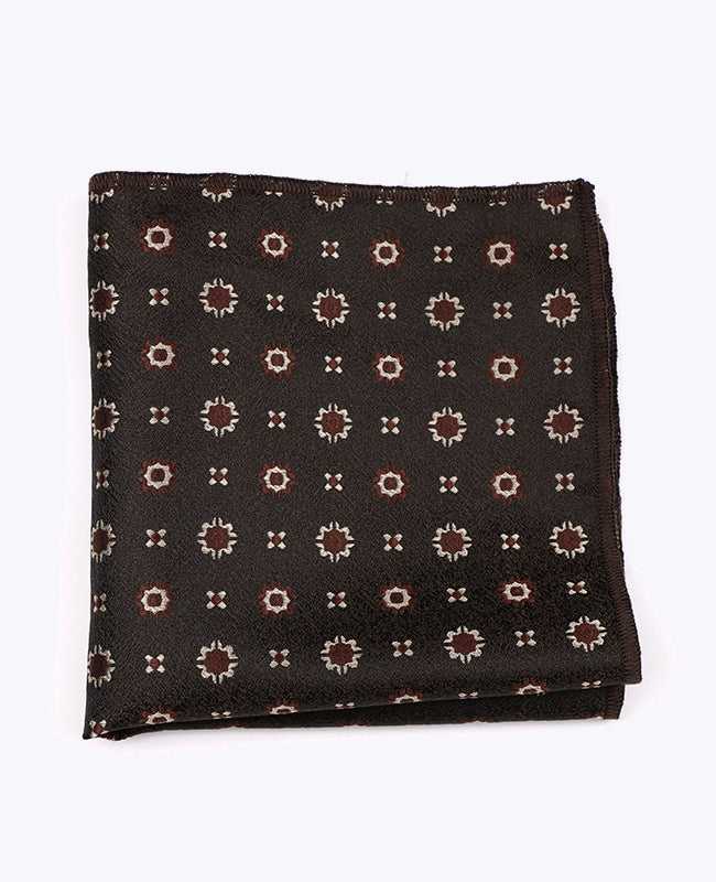 Einstecktuch Braun Nr. 1 mit Muster aus Polyester «Edmond»