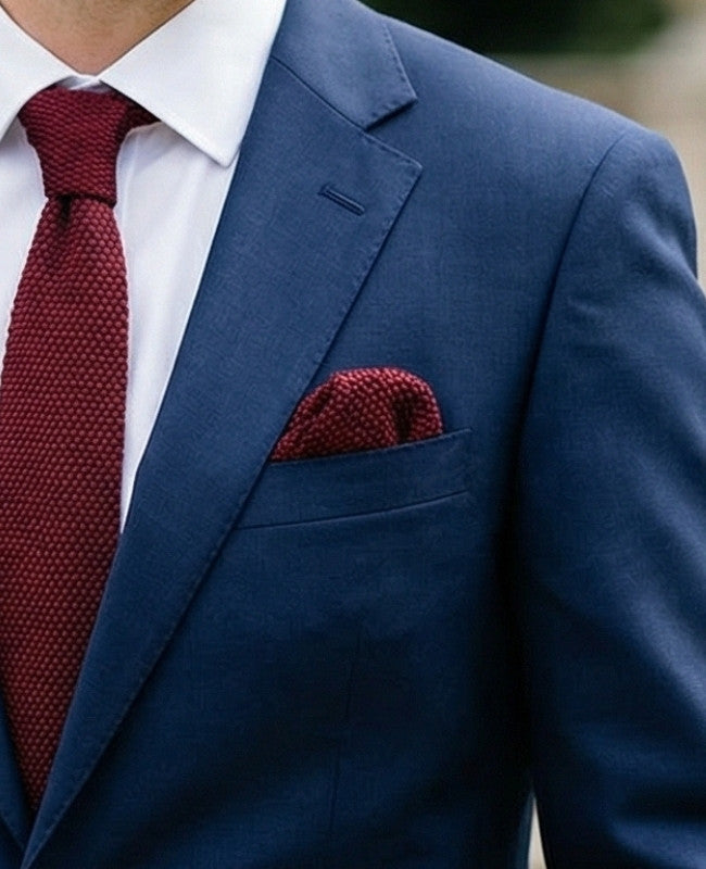 Einstecktuch Rot n°1 aus Strick «Léon»