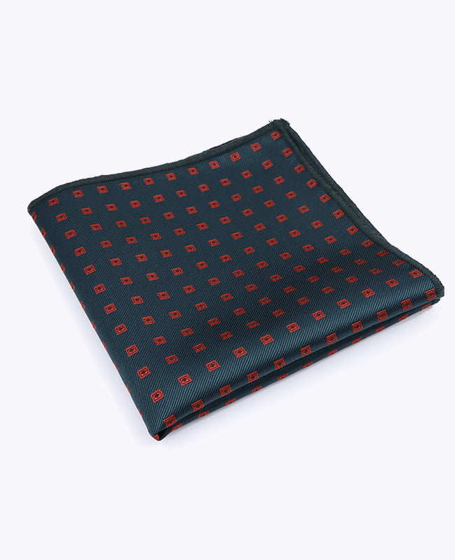 Einstecktuch Grün mit Muster aus Polyester «Edmond»