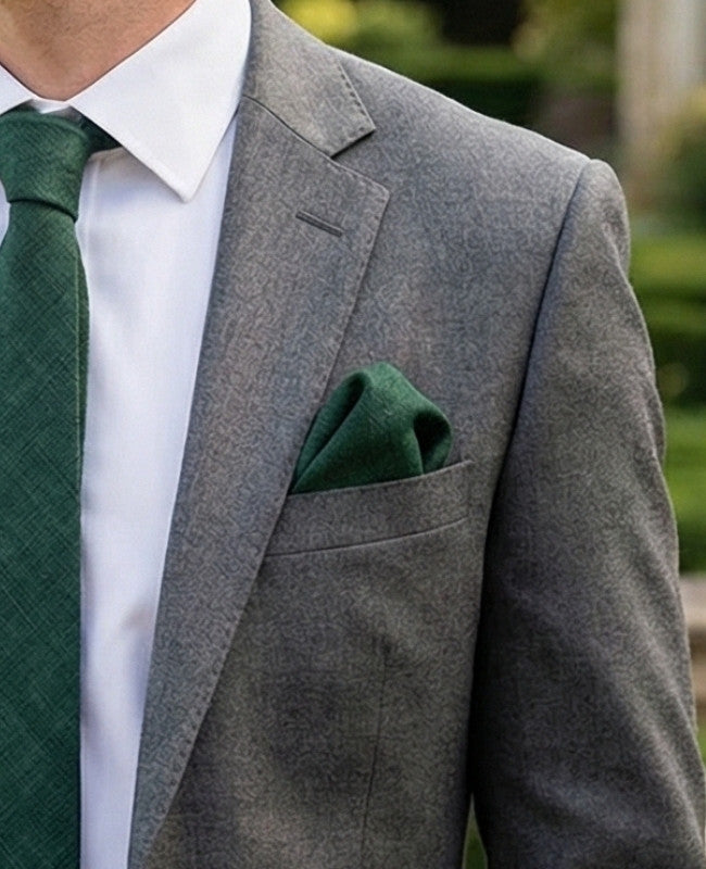 Einstecktuch Grün Nr. 4 Baumwolle «Edgard»