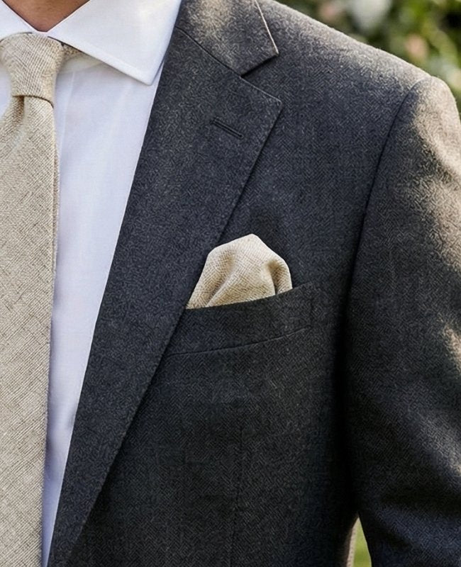 Einstecktuch Beige Baumwolle «Edgard»