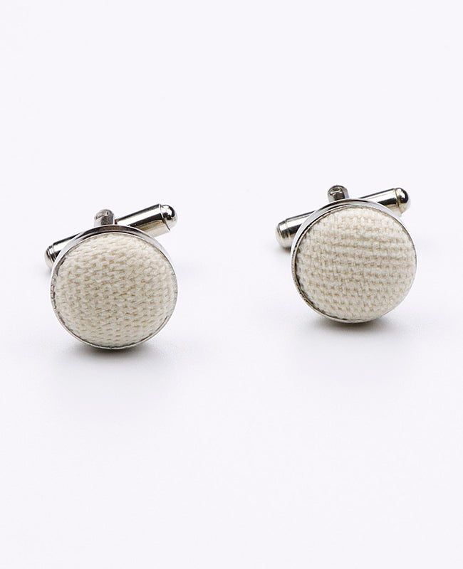 Boutons de Manchette Blanc en Effet Velours | Simon - Unipap's