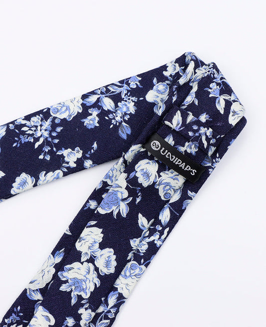 Cravate Liberty Bleu n°6 Homme en Coton | Charles - Unipap's