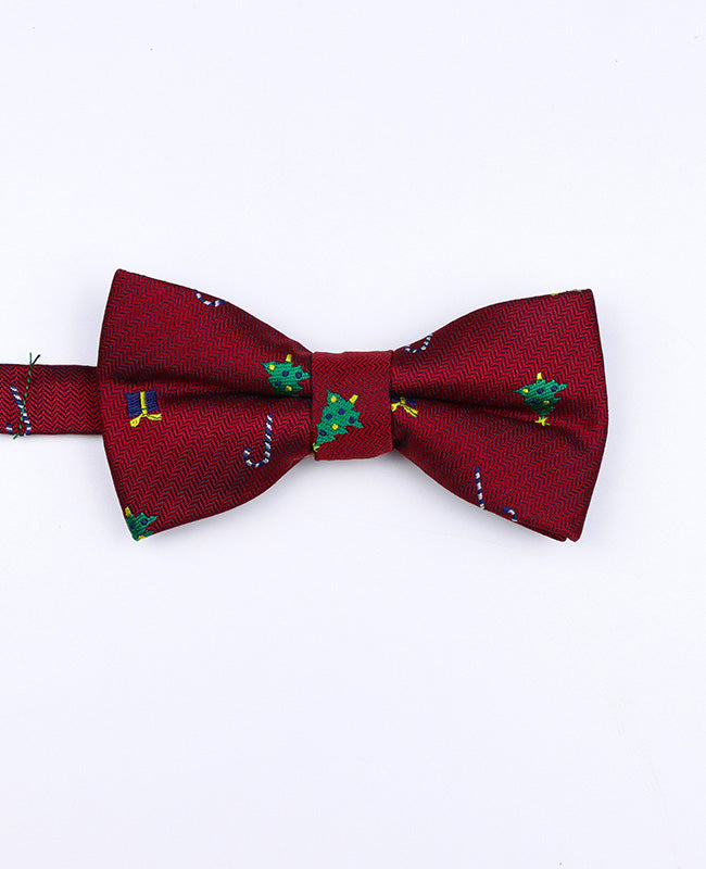 Noeud Papillon de Noël Rouge n°2 Enfant en Polyester «Christmas»