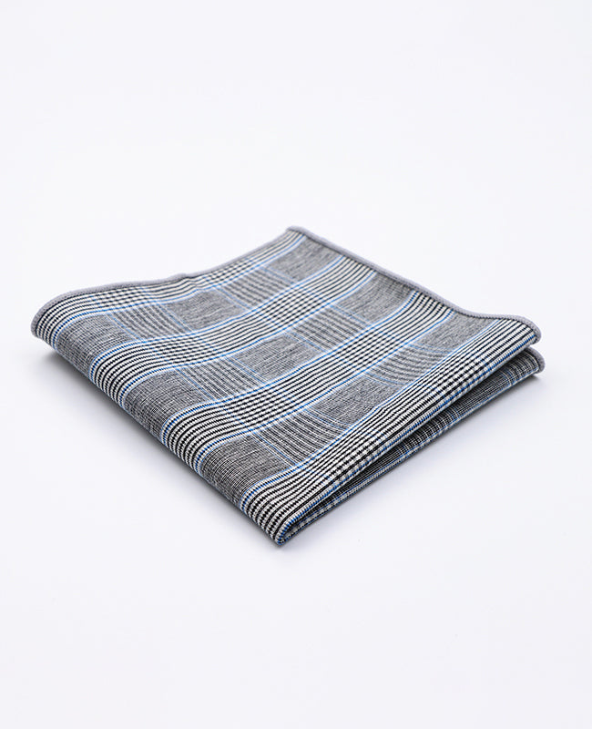 Pochette de Costume Tartan Gris n°1 en Coton | Marcel - Unipap's